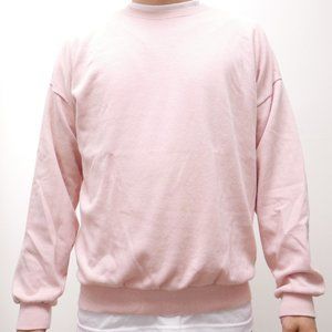 Basic Lightweight Pink Crewneck Cotton Sweatshirt - Size S